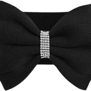 Women's Rhinestone Bow Elastic Waist Belt Stretchy Dress Belt for All Year